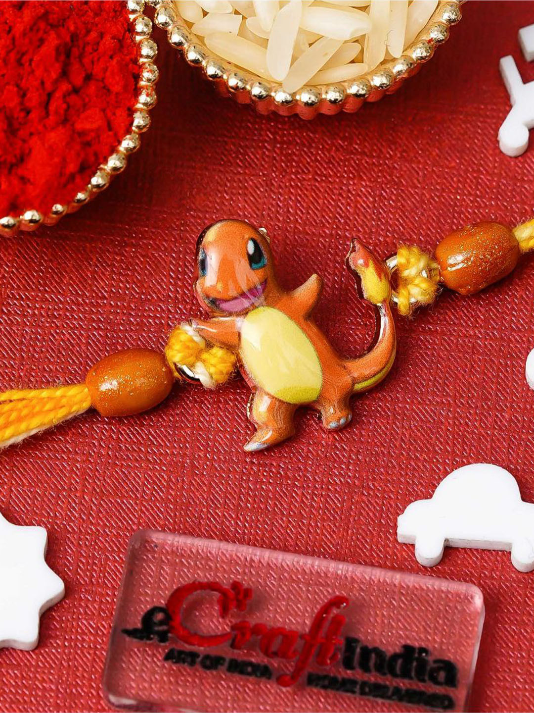 eCraftIndia Charmander Pokemon Design Thread Rakhi