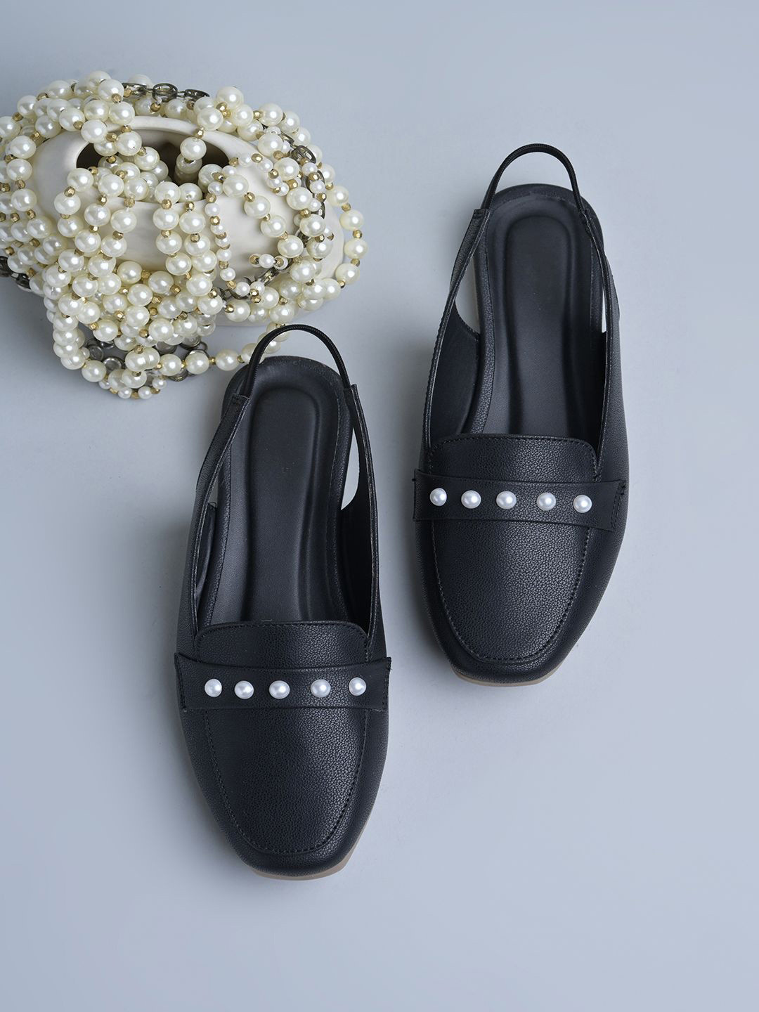 Froh Feet Women Round Toe Embellished Slingback Flats