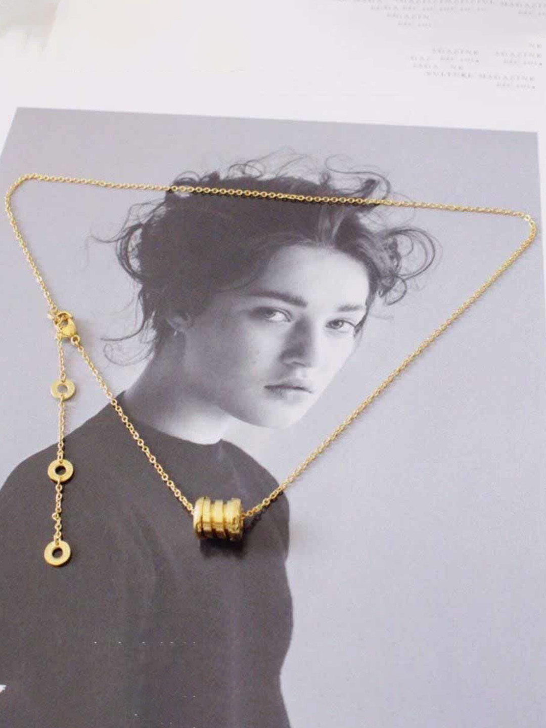 Aiza 18KT Gold Plated Golden Drumbeat Pendant with chain