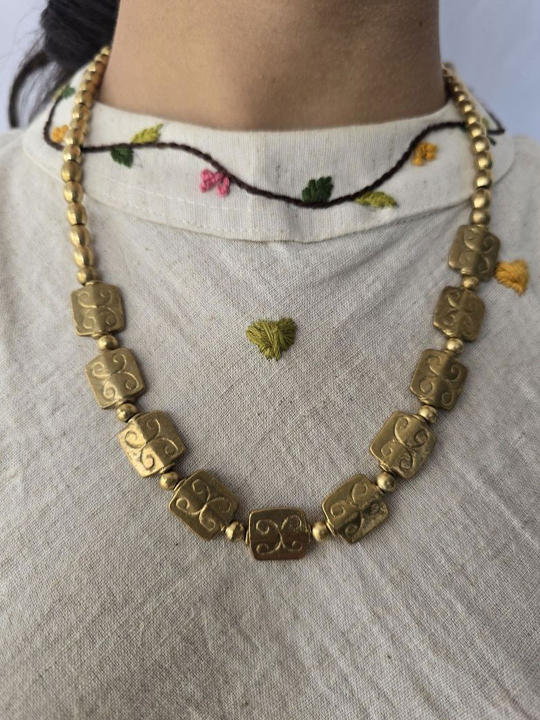 Studio Anviksha Gold Tone Long Statement Necklace