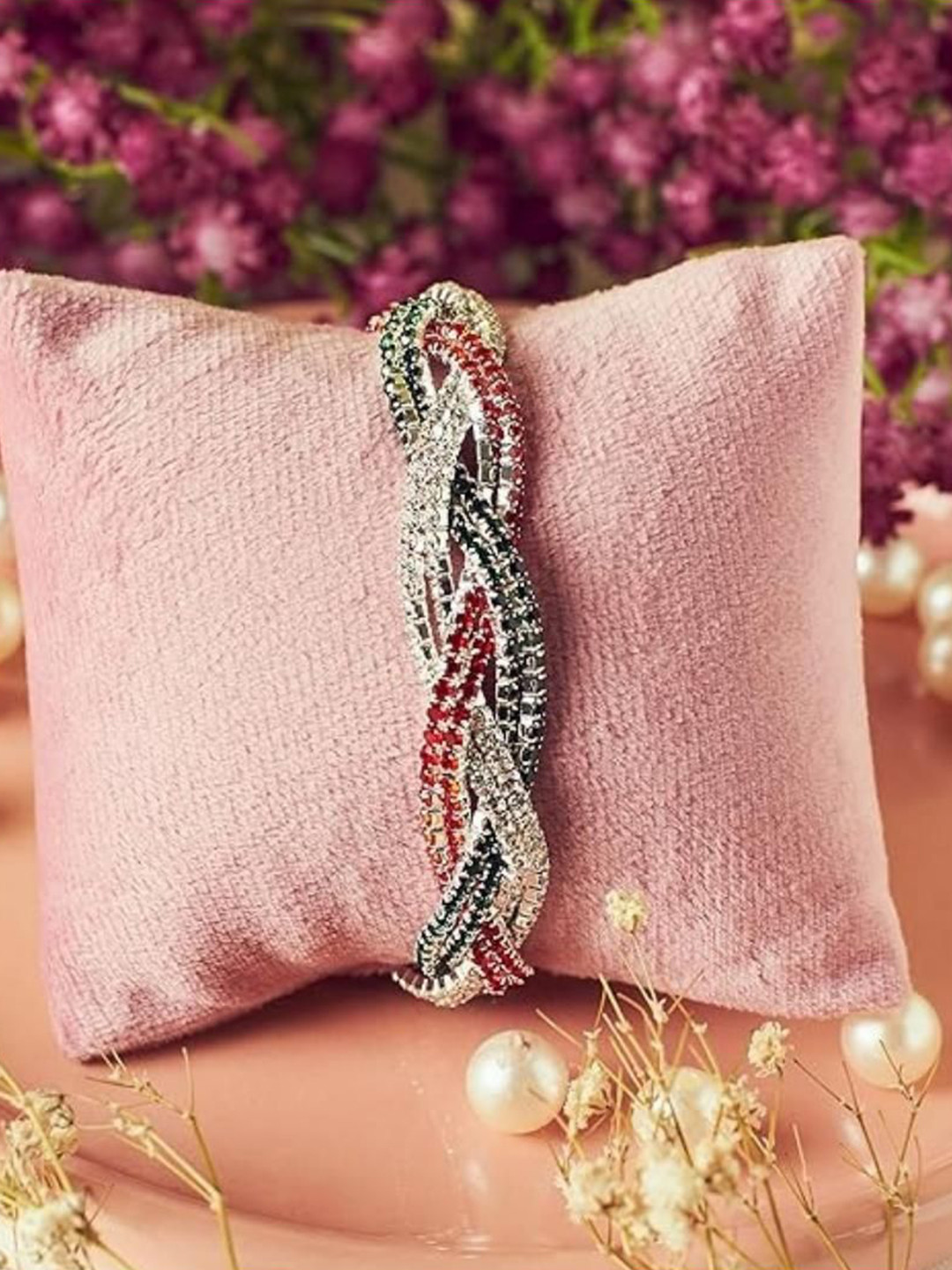 SALTY Royal Regalia Women Artificial Stones Studded Stretchable Elasticated Bracelet