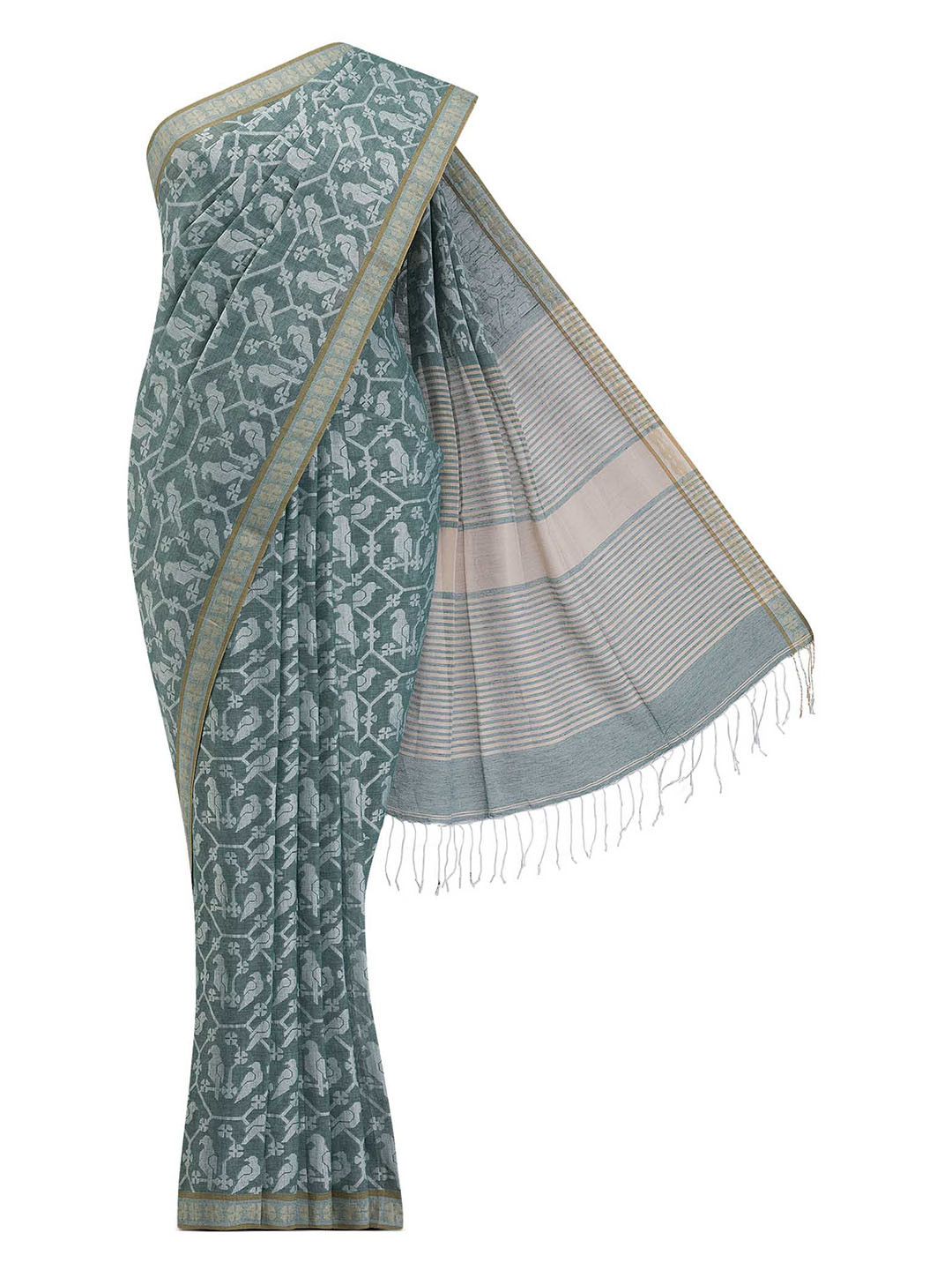 Nalli Woven Design Pure Cotton Saree With Blouse Piece