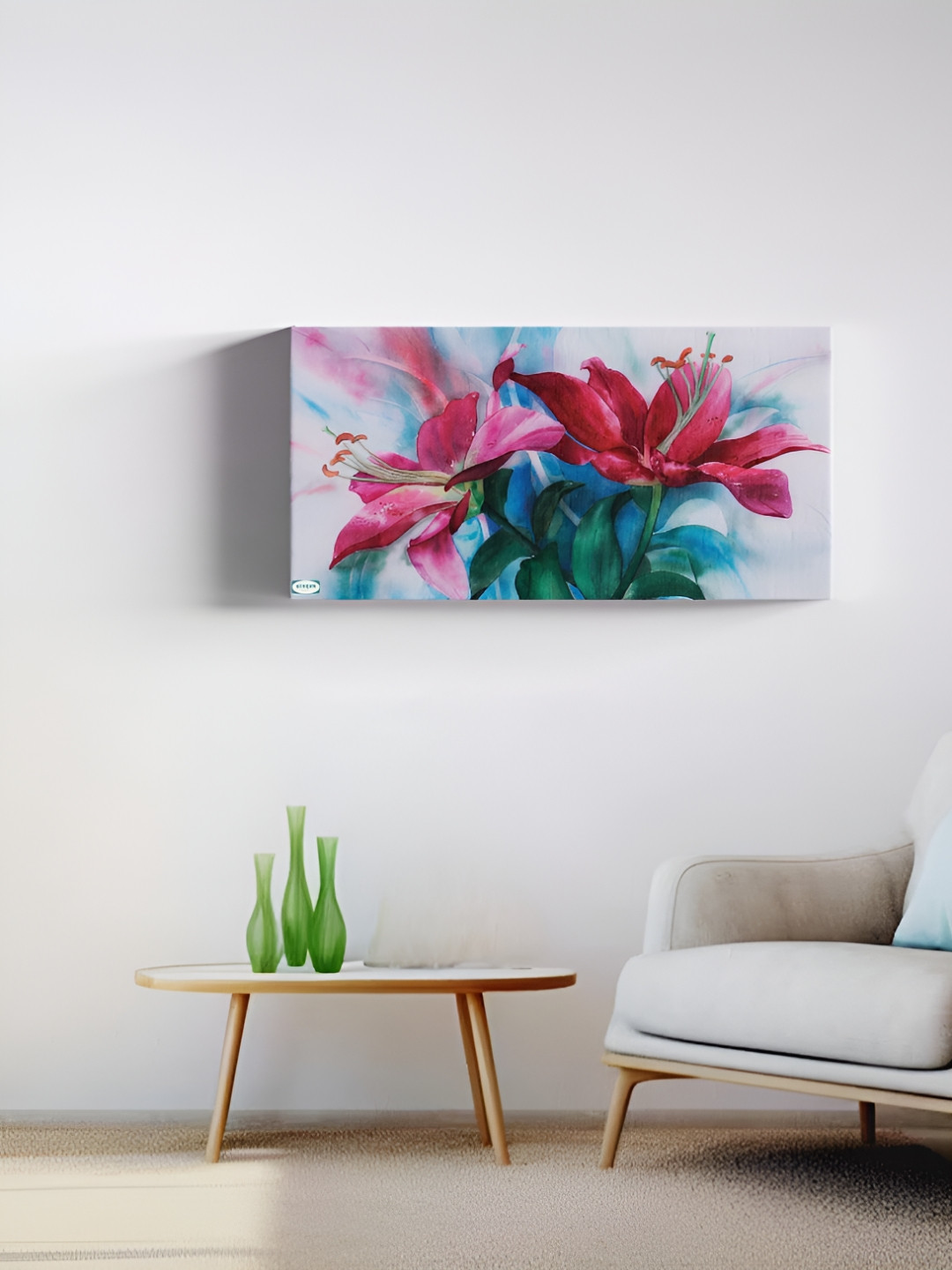 SIVOM White & Pink Canvas Flower Wall Art