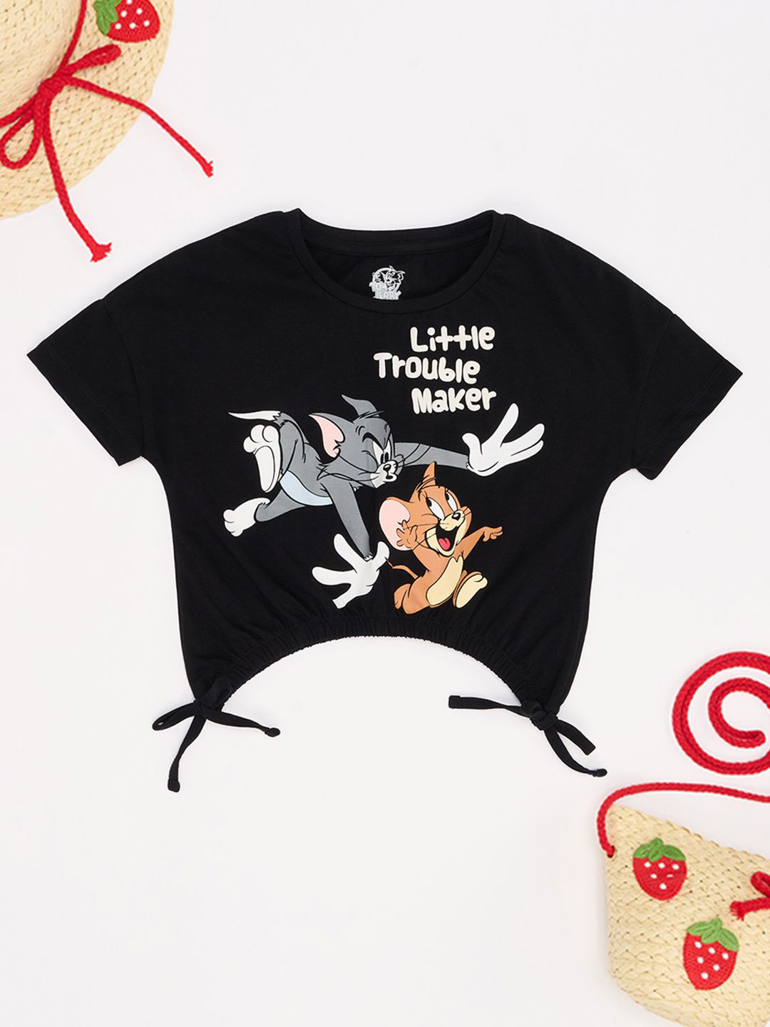 Pantaloons Junior Girls Humour and Comic Printed Boxy Cotton T-shirt