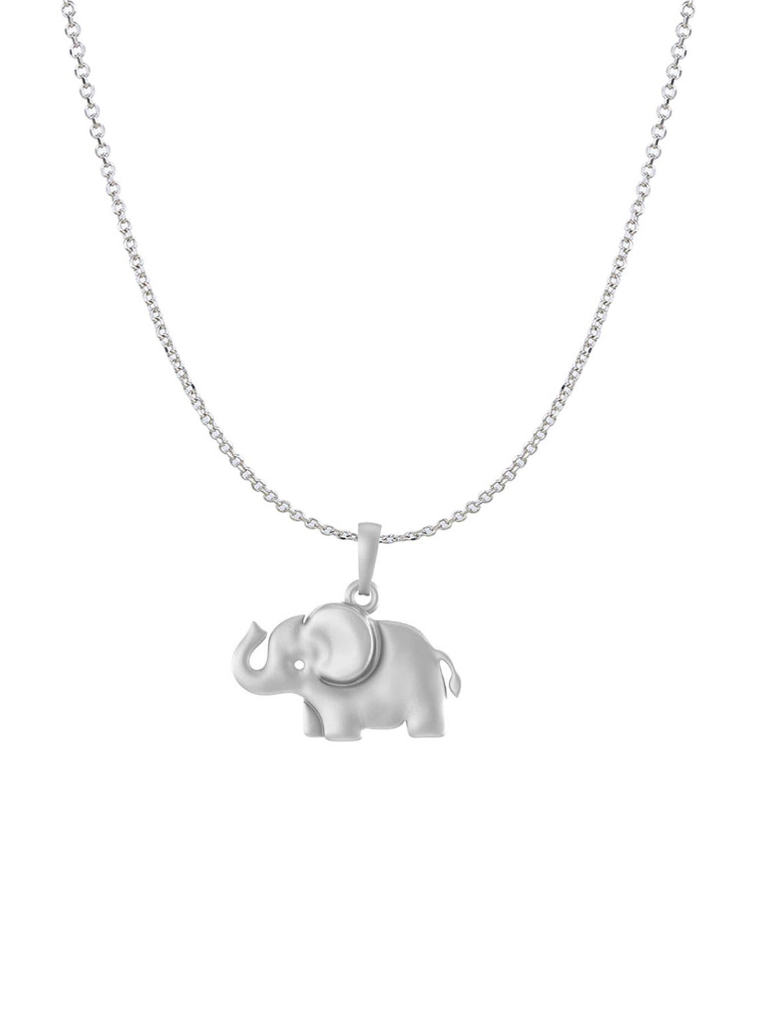 Metronaut 92.5 Sterling Silver Contemporary Elephant Pendant with Chain