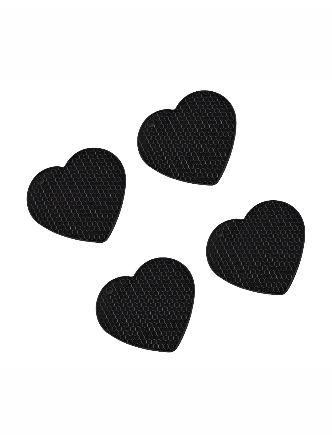 We3 Black 4 Pieces Silicone Trivet