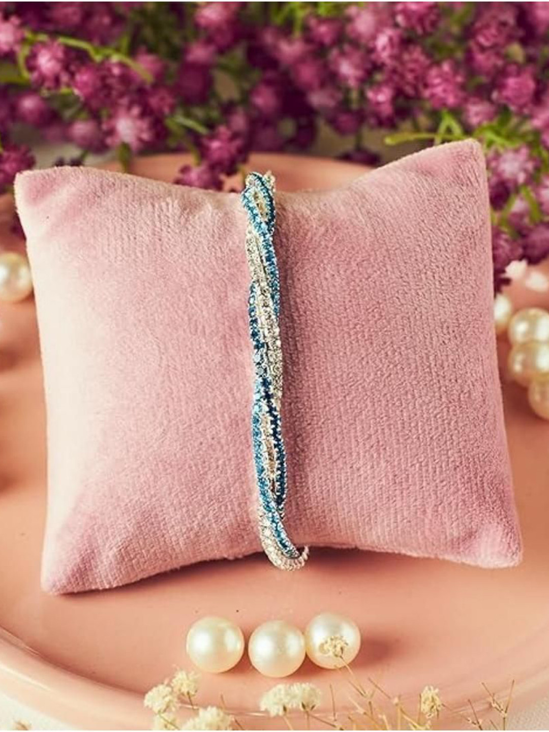 SALTY Women Artificial Stones Studded Oceanic Opal Elasticated Stretchable Bracelet