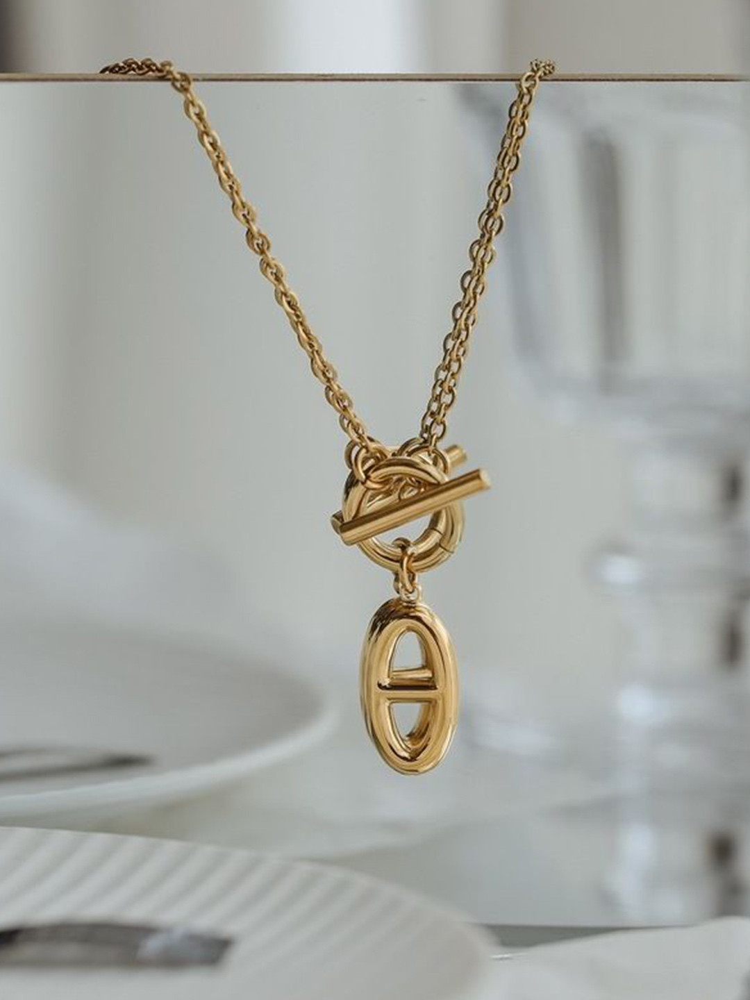Aiza 18KT Gold Plated Urban Sleek Necklace