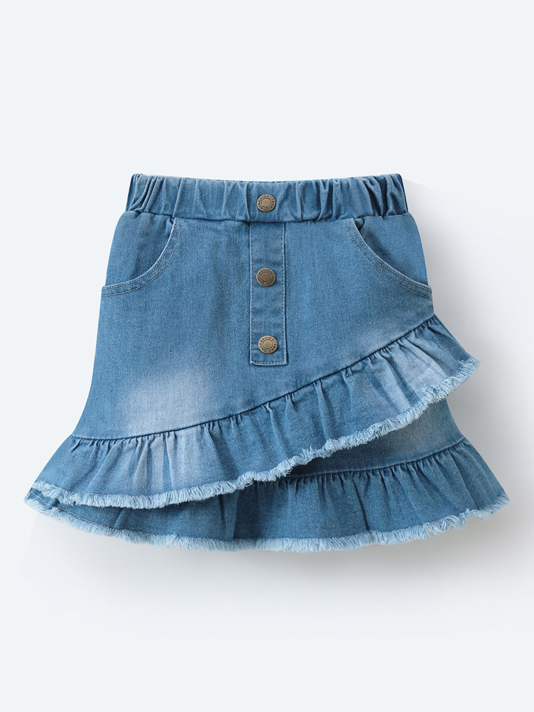 Mark & Mia Girls Frill Details High Waist A-Line Knee Length Skirt