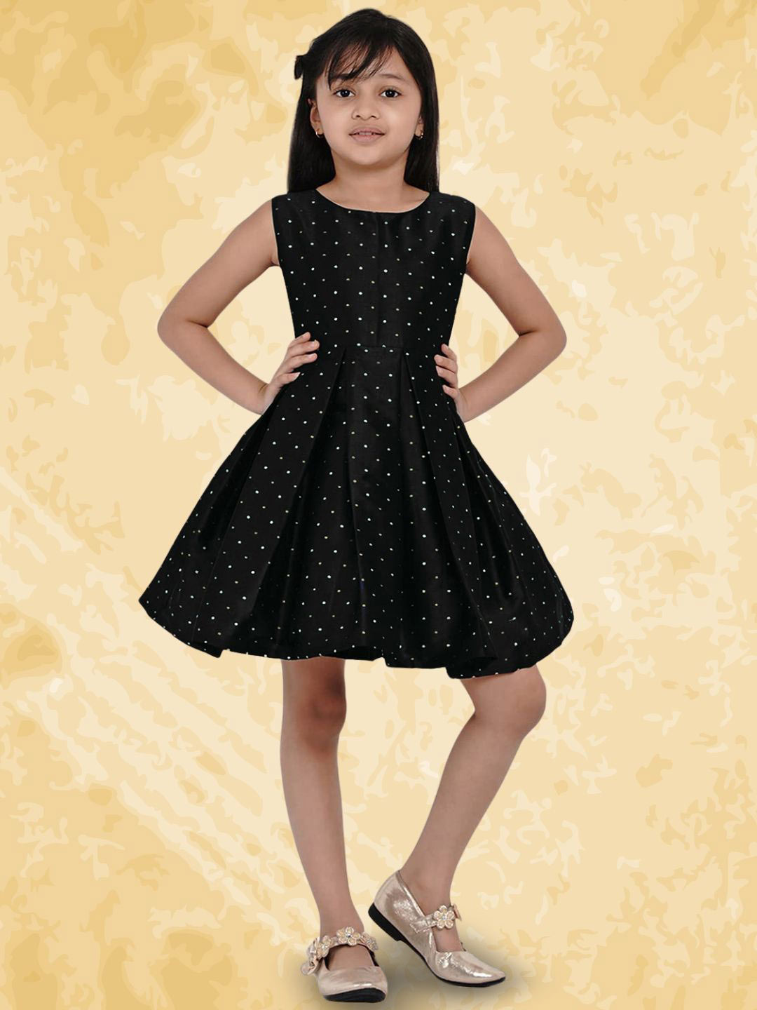 Tejam Girls Polka Dot Fit & Flare Dress