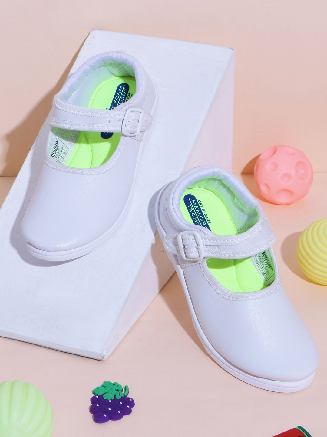 DOCTOR EXTRA SOFT Girls Mary Jane Uniform School Shoes with Adjustable Hook & Loop