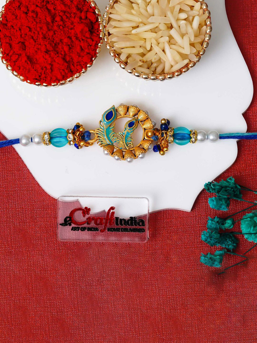 eCraftIndia  Peacock Feather Rakhi