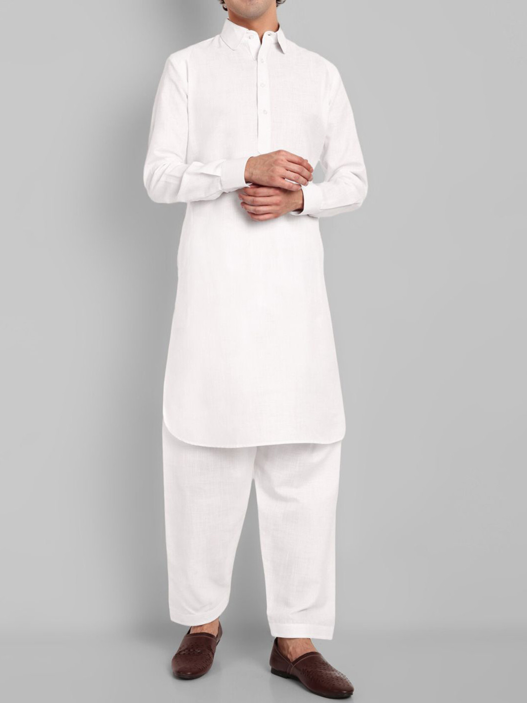 Mera Rang Men Regular Linen Kurta with Pyjamas