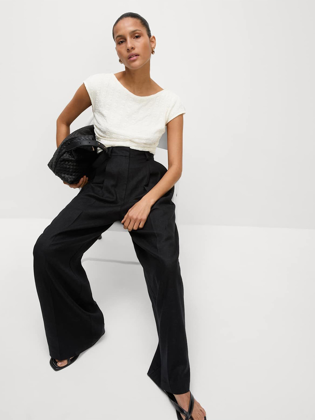 Marks & Spencer Women Ruched Mesh Slash Neck Top