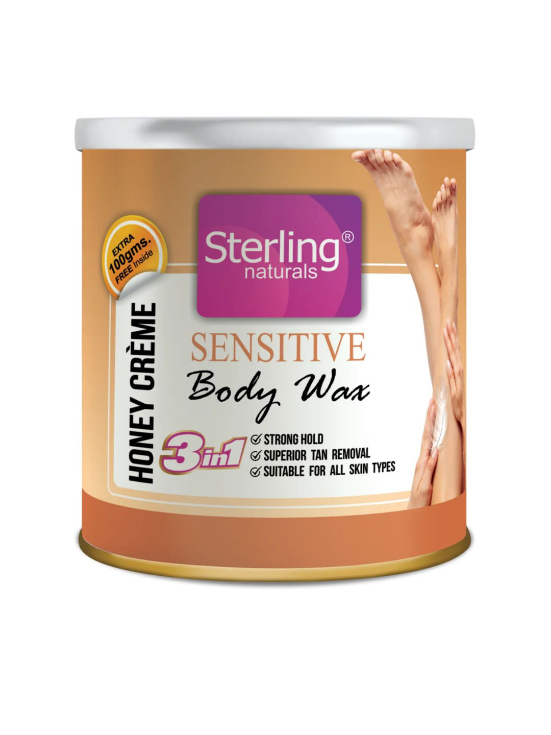 Sterling Naturals Women Wax Smooth & Less Painful Hair Removal D Tan Formula 700g