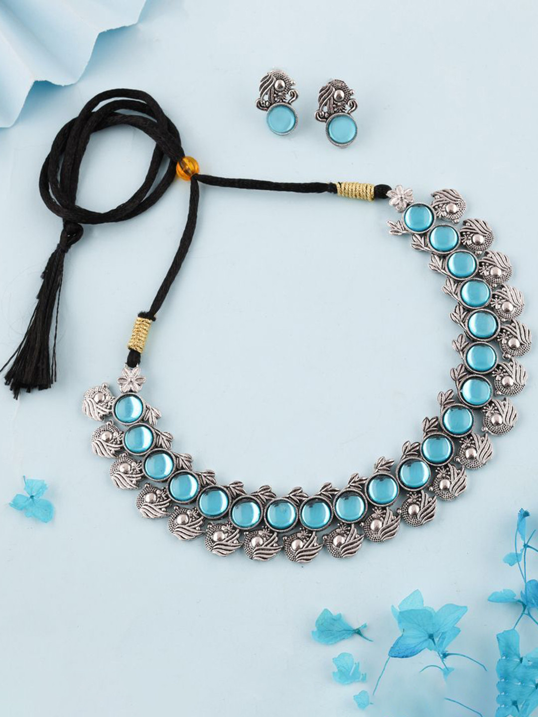Anouk Jewellery Silver-Plated Artificial Beads Jewellery Set