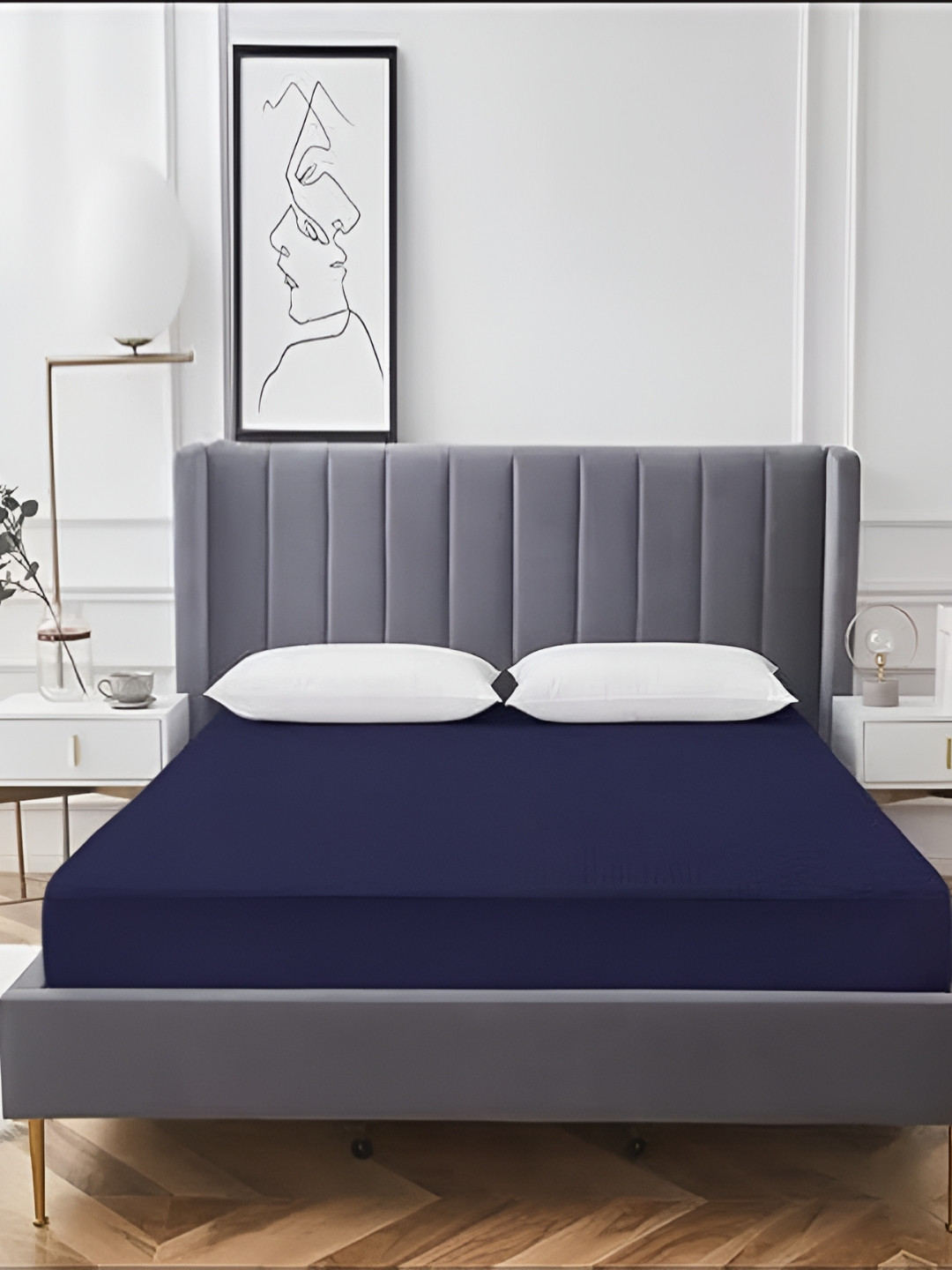 AGS ACTIVE Blue Cotton Water Resistant Mattress Protector