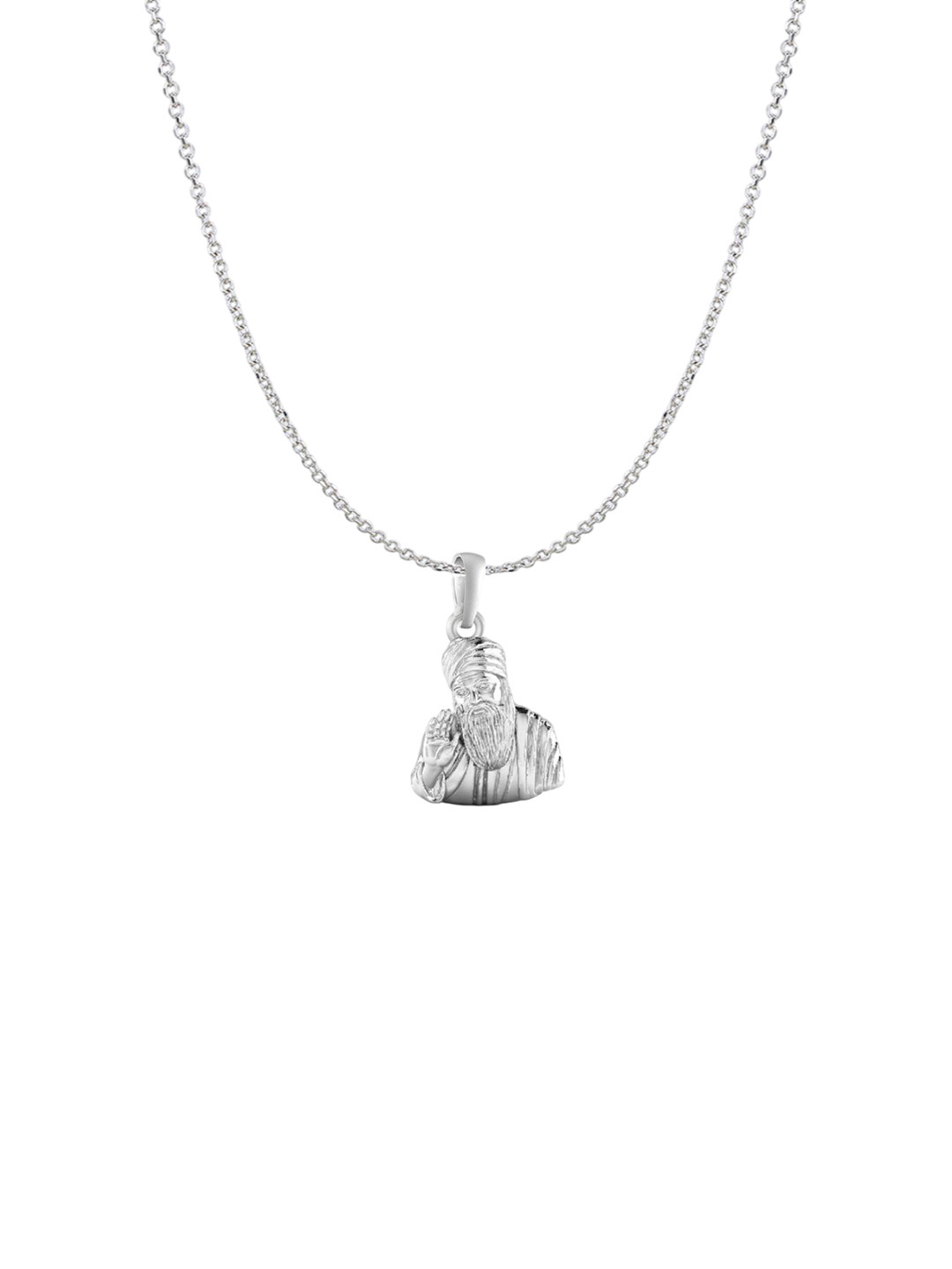 Metronaut 925 Sterling Silver Guru Nanak Pendant With Anchor Chain