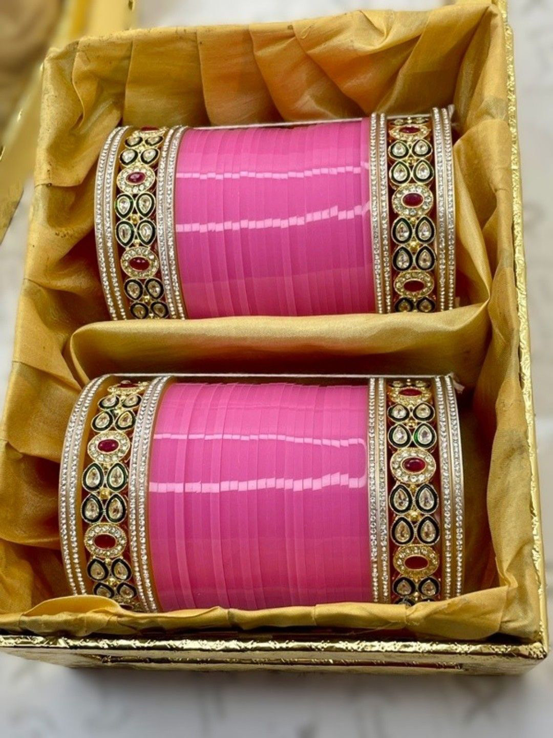 T4 JEWELS Set Of 68 Gold-Plated Kundhan-Studded Bangles
