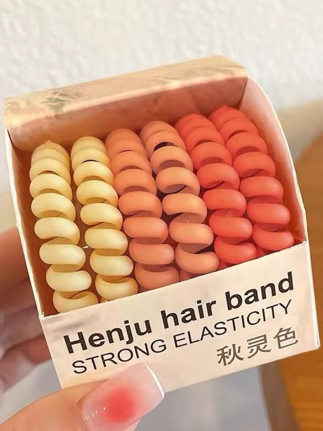 Radhya Accessories Women Candy matte finish 6 pcs Spiral Hairties