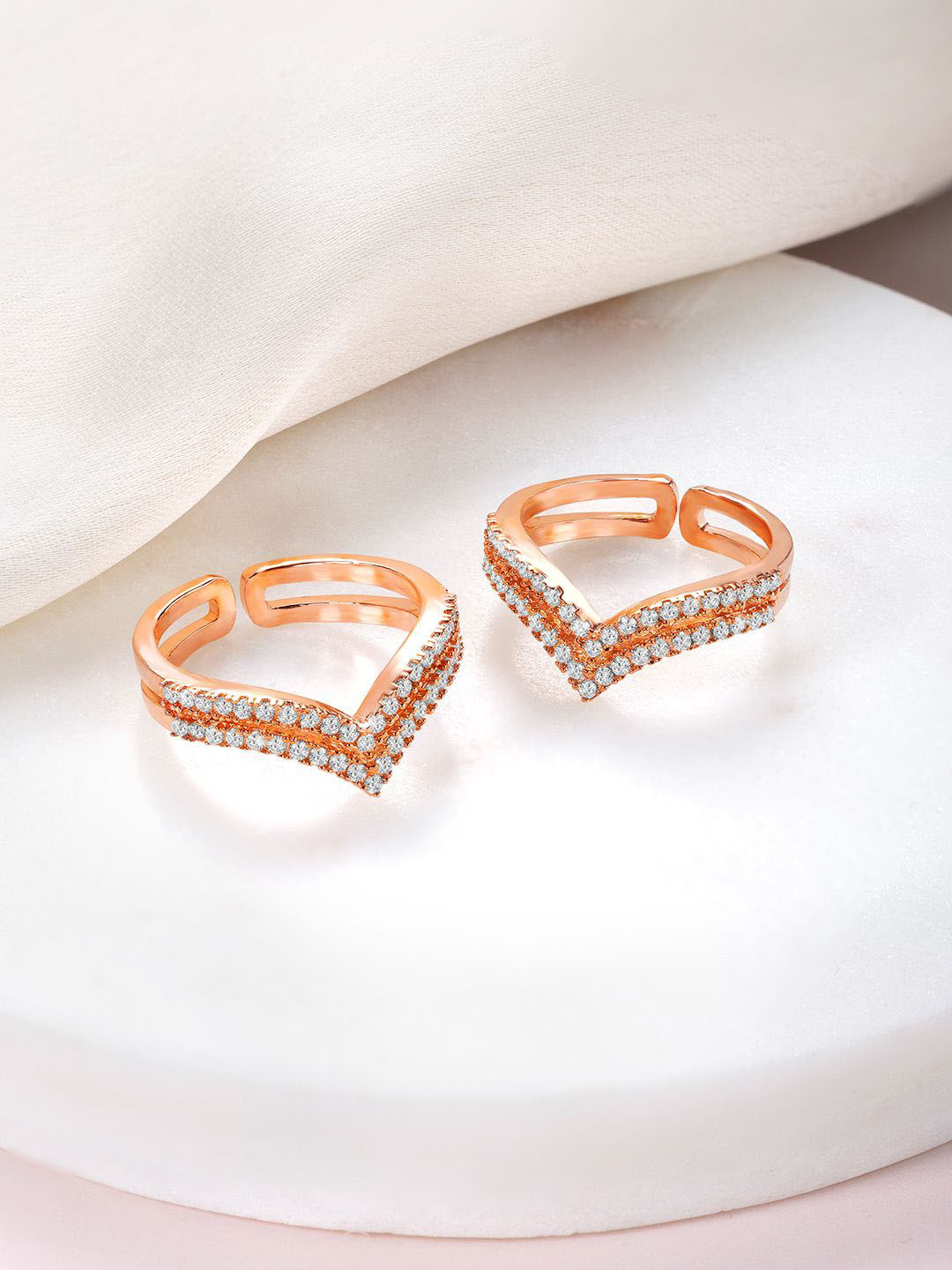 Peora Rose Gold-Plated Toe Rings