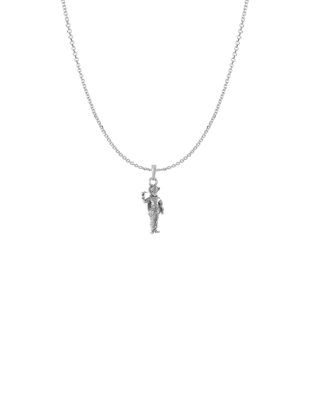 Metronaut 92.5 Sterling Silver Krishna Goddess Pendant with Anchor Chain