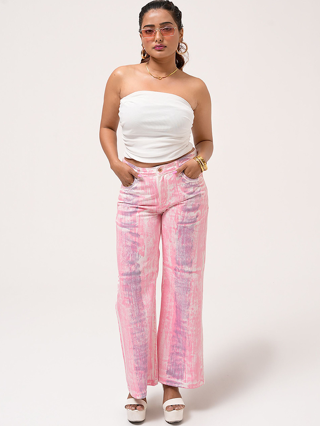 DAYER Women Flared High-Rise Jeans