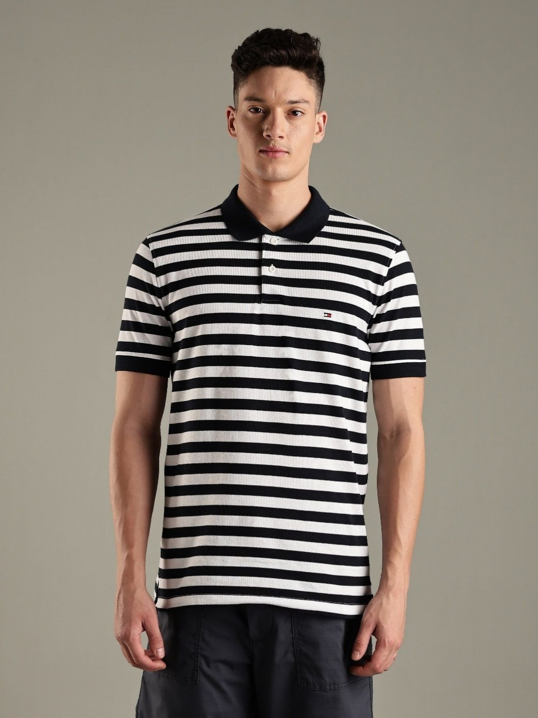 Tommy Hilfiger outlet collection Men Striped Polo Collar T-shirt