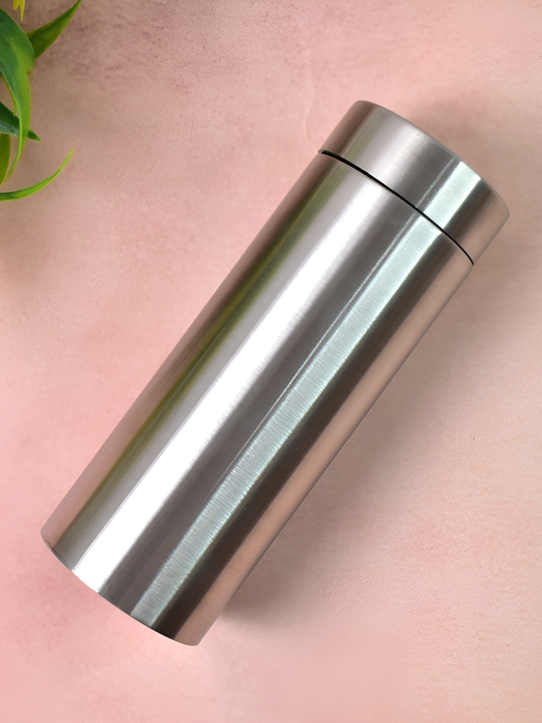 DeoDap Silver-Toned Stainless Steel Water Bottle- 350 ml