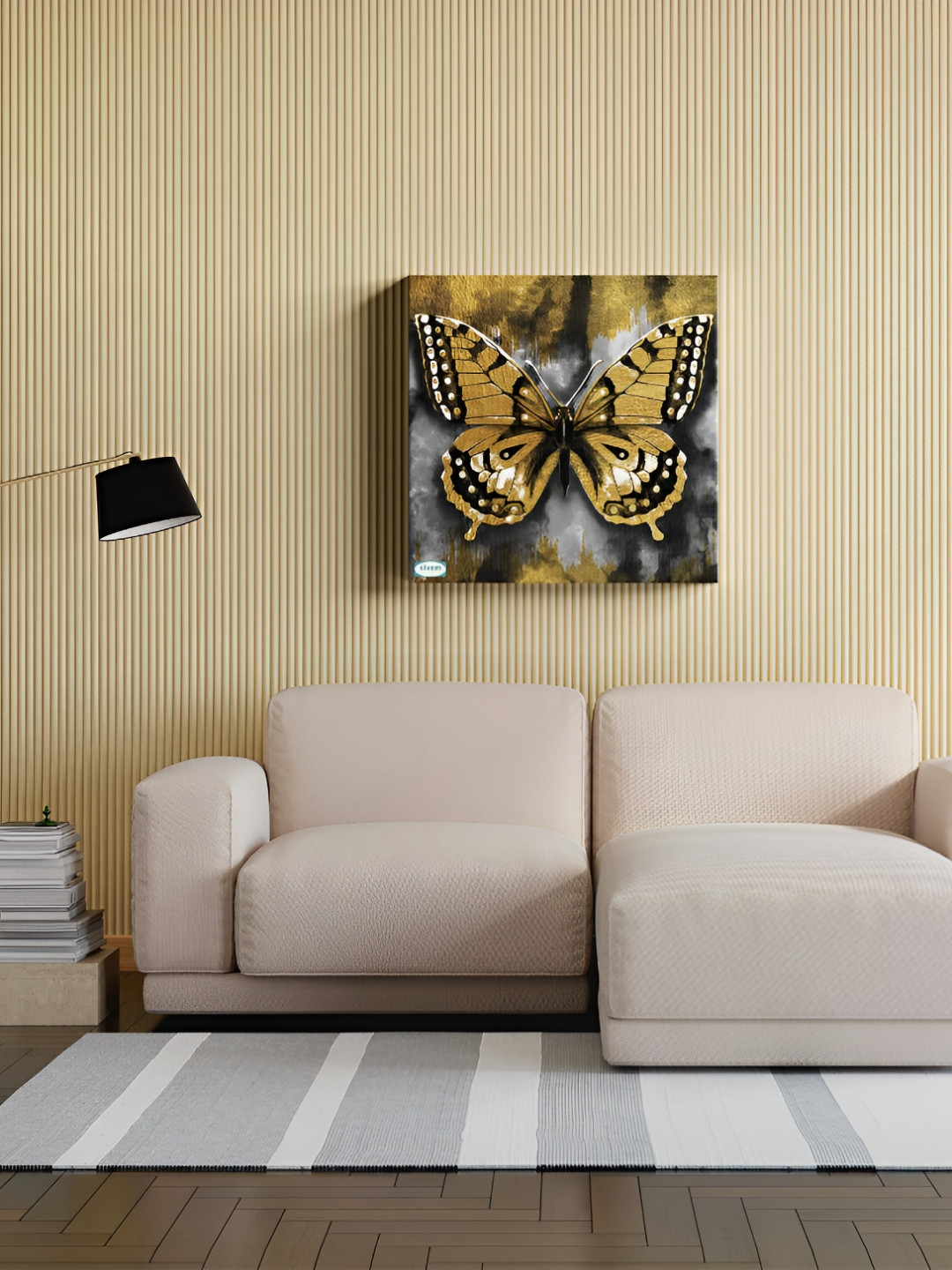 SIVOM Grey & Brown Monarch Canvas Painting Wall Art