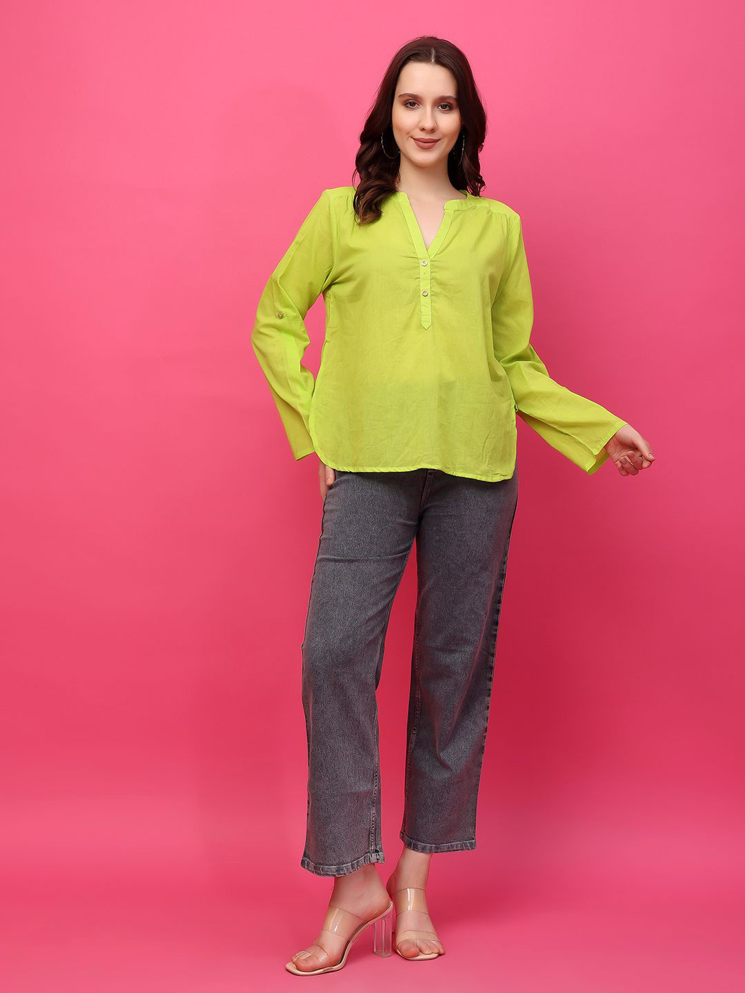 RANGRIWAZ Women Long Sleeves Cotton Top