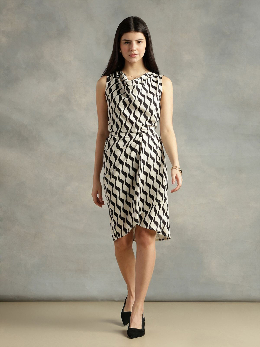 Strong And Brave Women Satin Fit and Flare Dress
