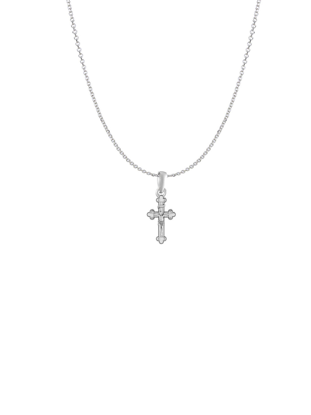 Metronaut 925 Sterling Silver Jesus Pendant With Anchor Chain