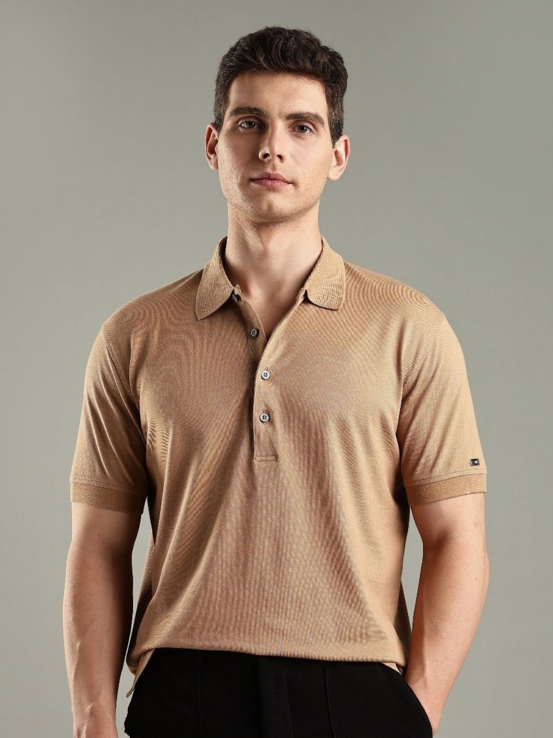 Tommy Hilfiger Europe Men Polo Collar Cotton T-shirt