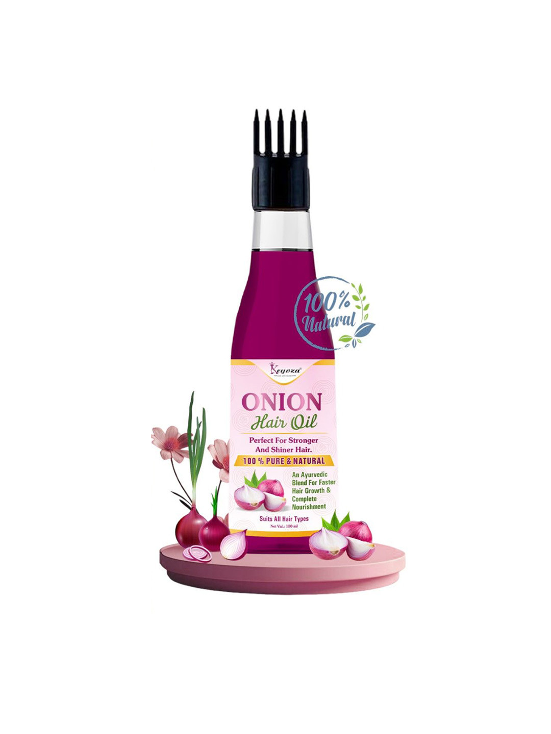 KEYOZA Onion Hair Oil With Jojoba For Stronger & Shiner Hair - 100 ml