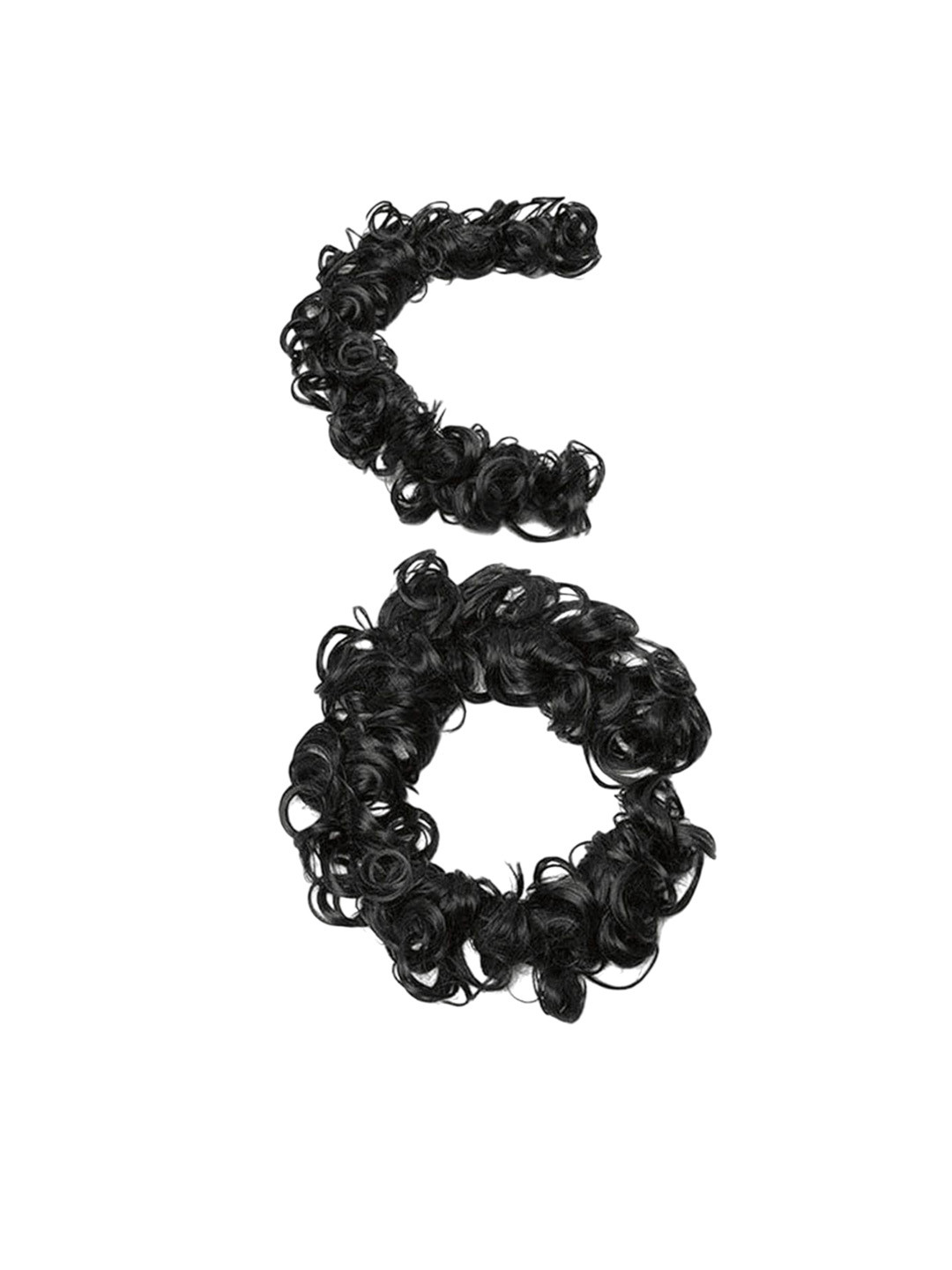 VIEWS Halo Curly Bun Premium Heat-Resistant Hair Extension - Black - 7 Inch