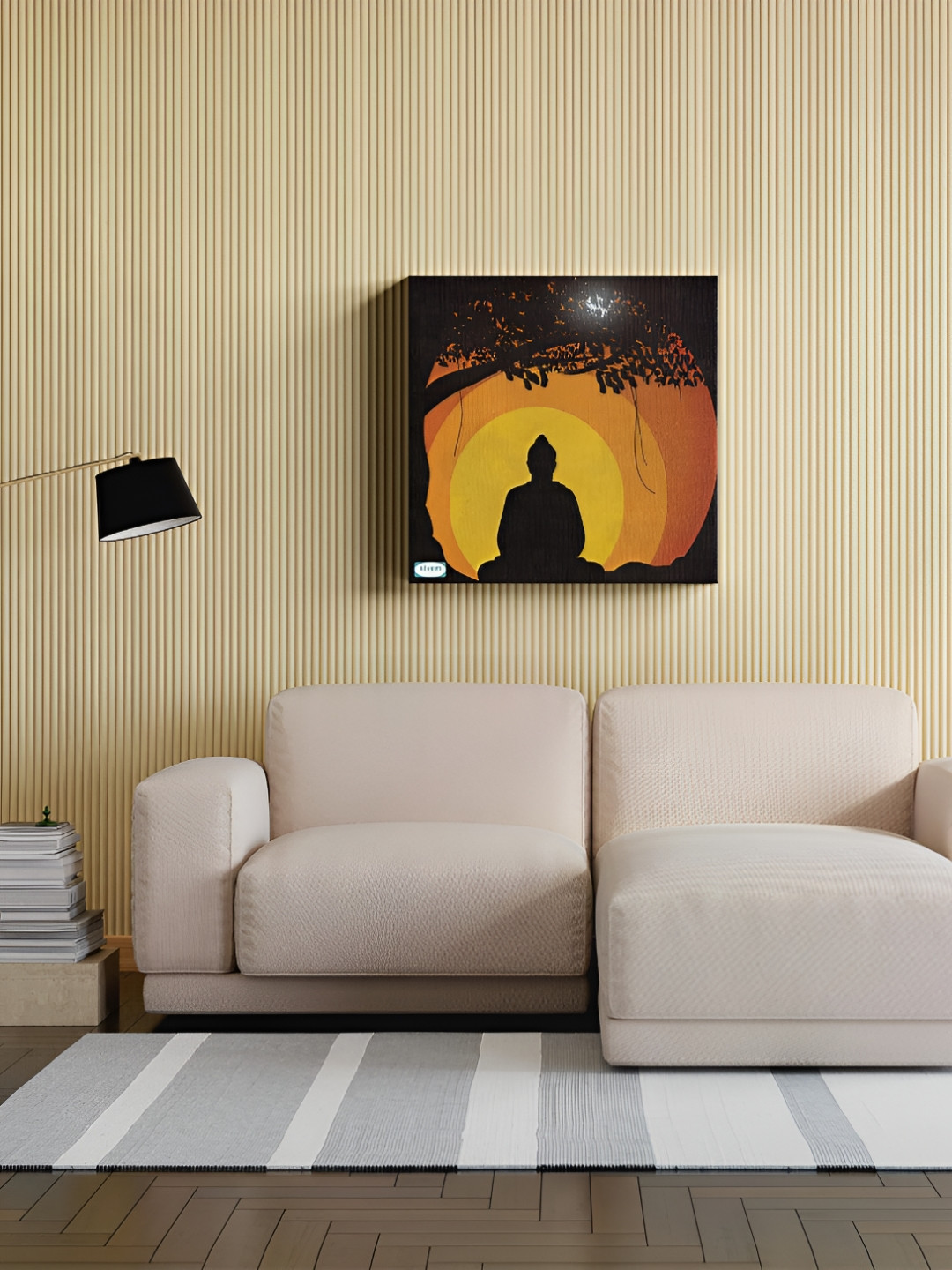 SIVOM Black & Yellow Sunset Canvas Painting Wall Art