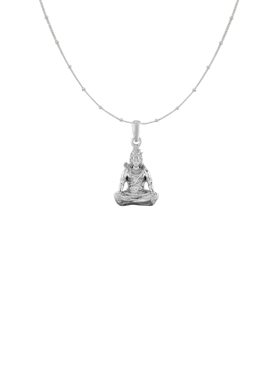 Metronaut 92.5 Sterling Silver Shiva Pendant With Ball Chain