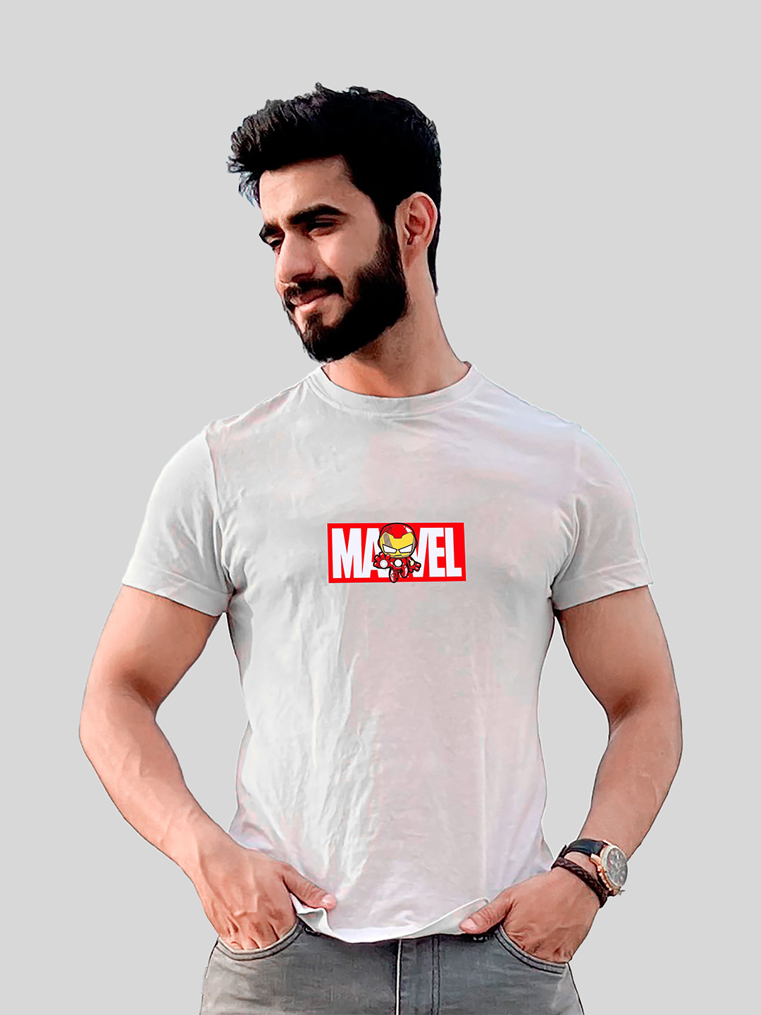 Jack Paris Men Marvel Graphic Printed Cotton T-Shirt