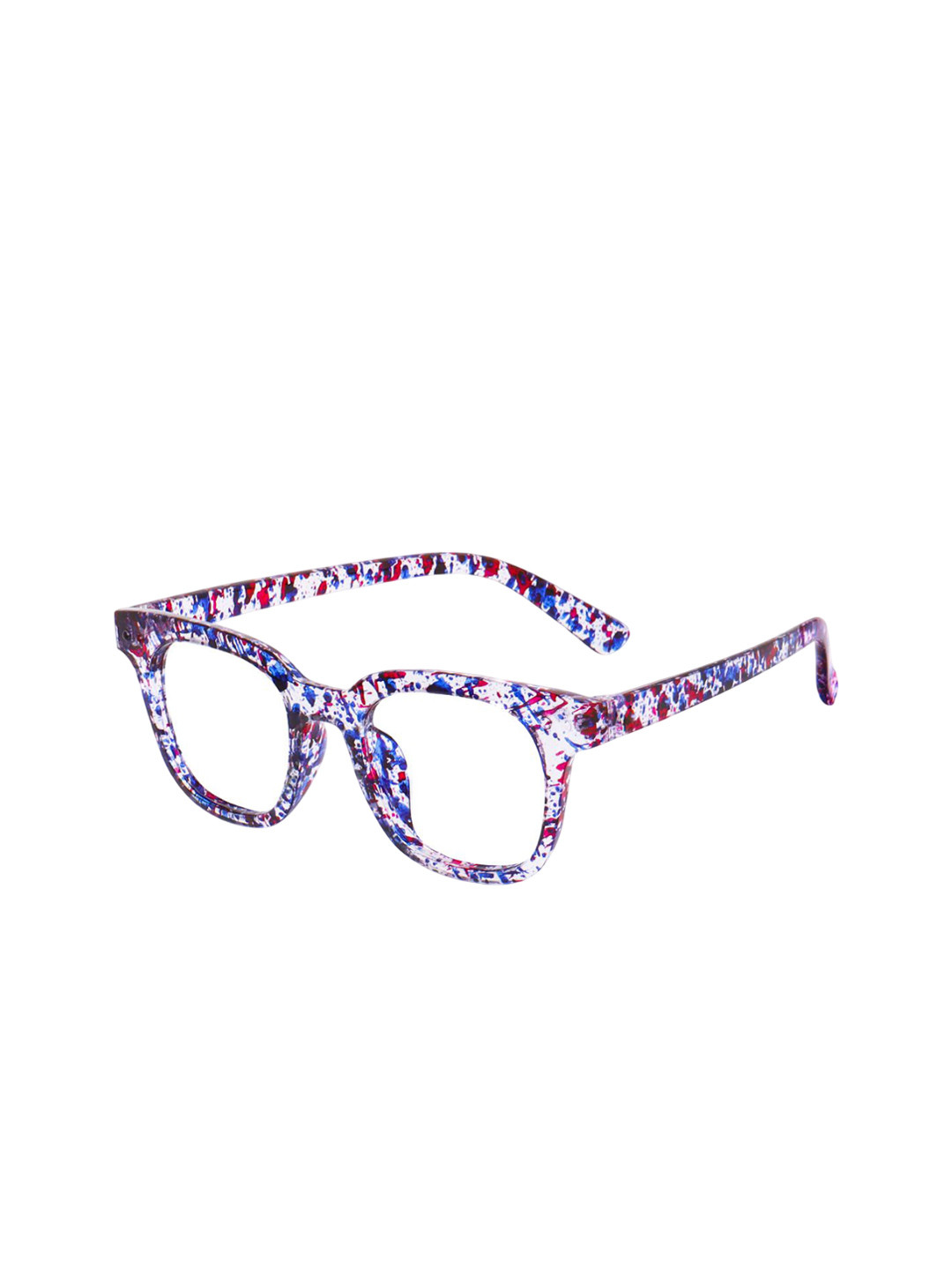 PIRASO Unisex Square Sunglasses with UV Protected Lens BLUE CUT-WHITE & BLUE