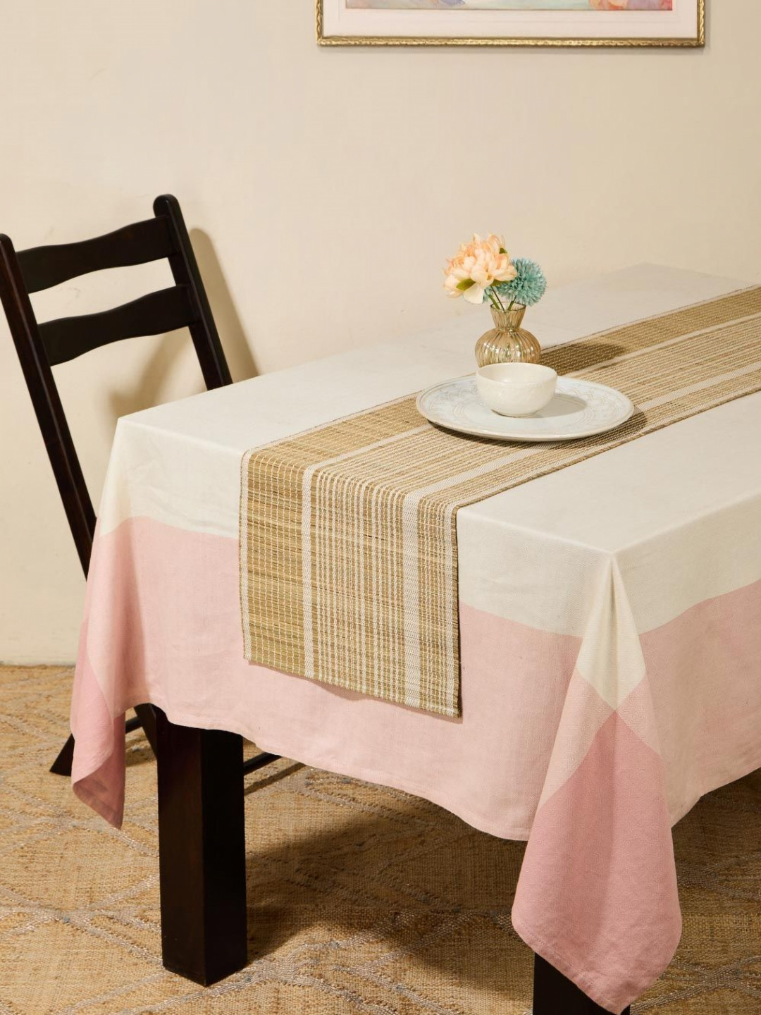 Fabindia Beige Woven Natural Fibre Table Runner