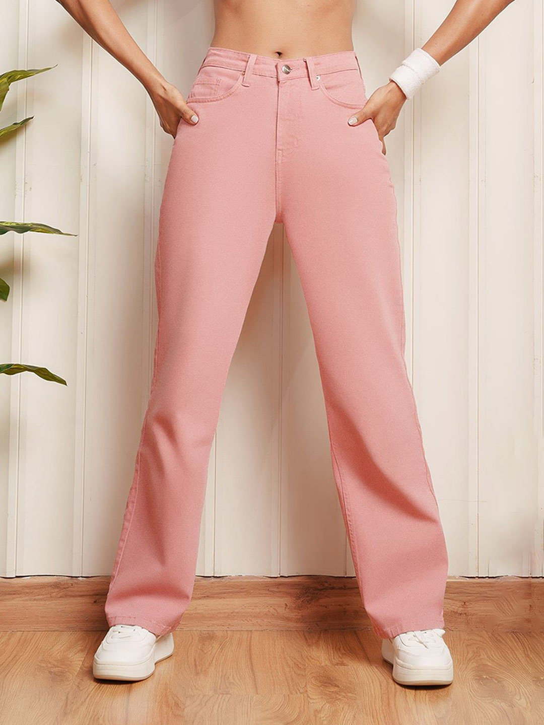 FREAKINS Bubblegum Flexi Women Straight Fit High-Rise Jeans