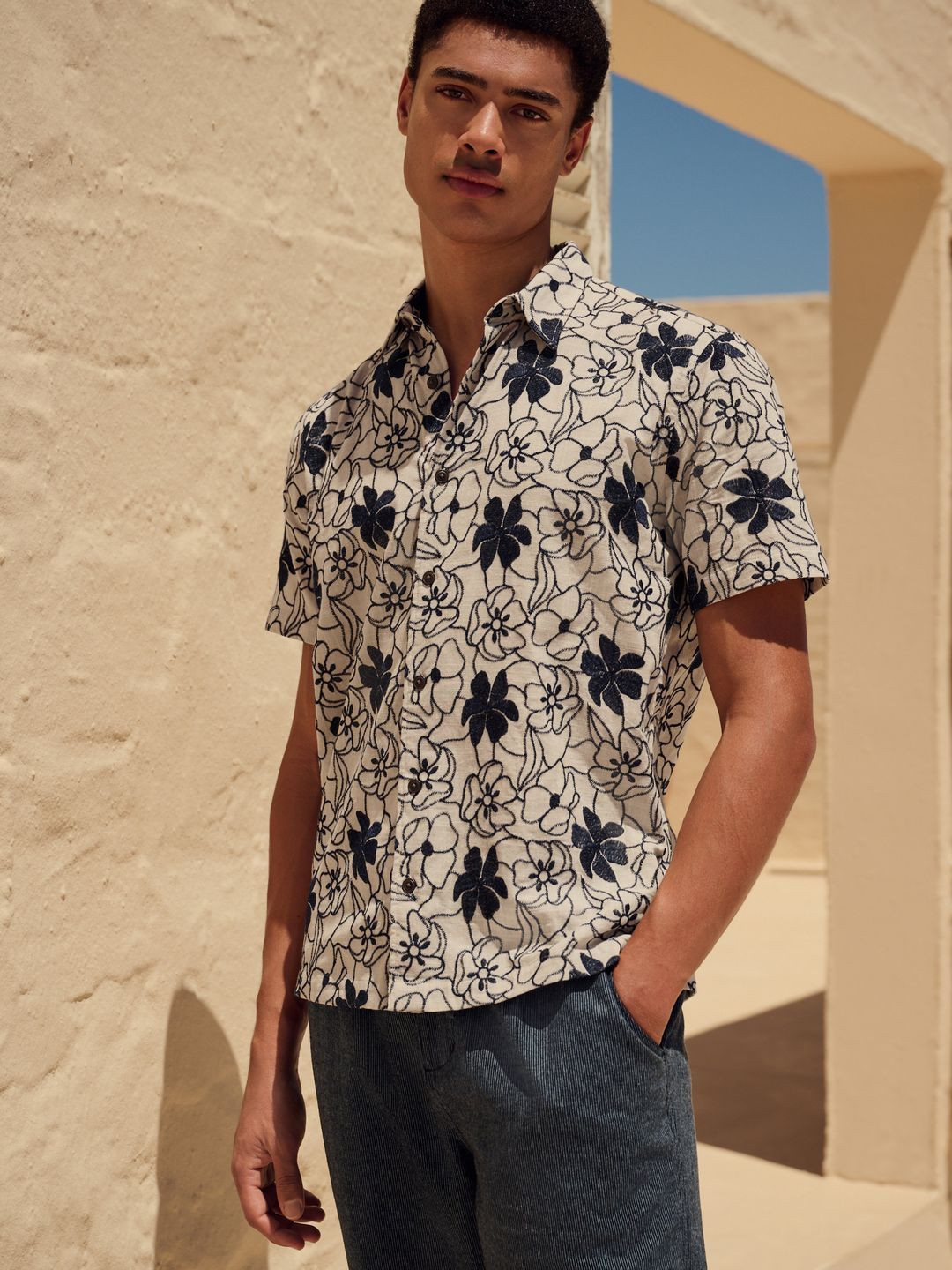 NEXT Floral Embroidered Casual Shirt