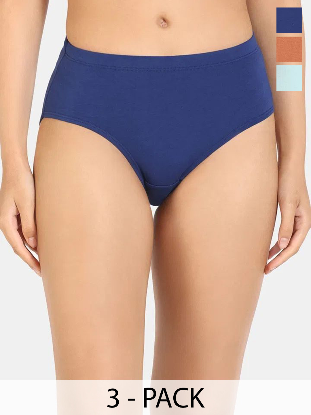Zivame Pack Of 3 Hipster Briefs ZI28CA-C water S Burn Blue D