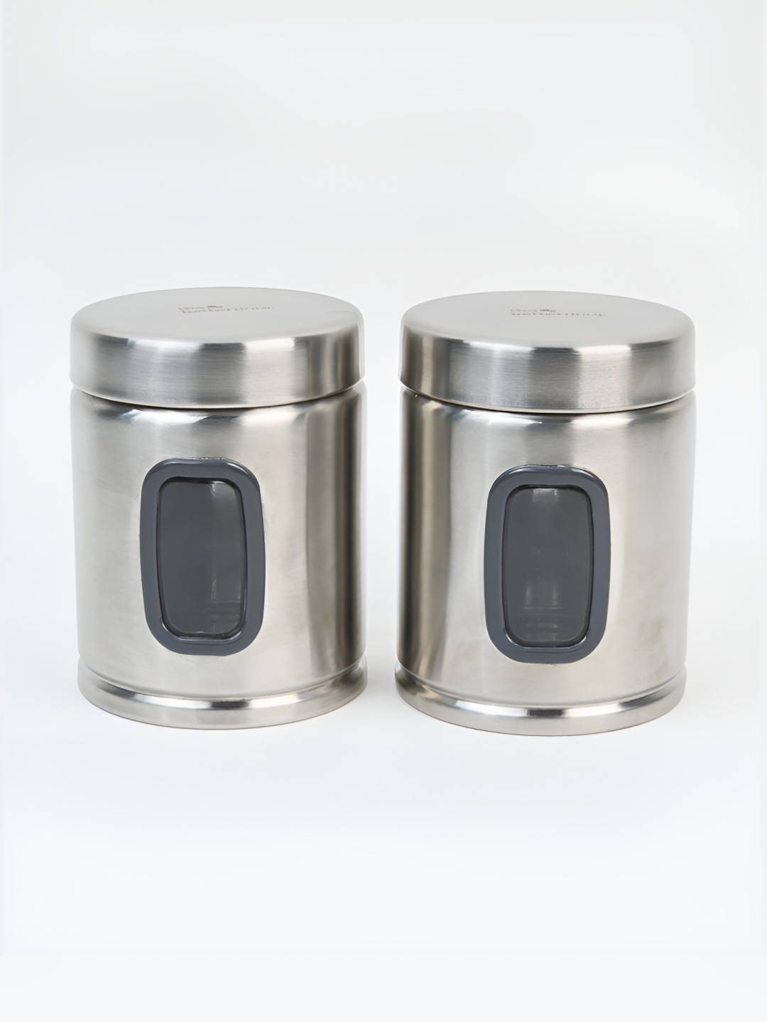 The Better Home Steel Stainless Steel Dishwasher Safe 2 Piece Clip-On Canister-1L