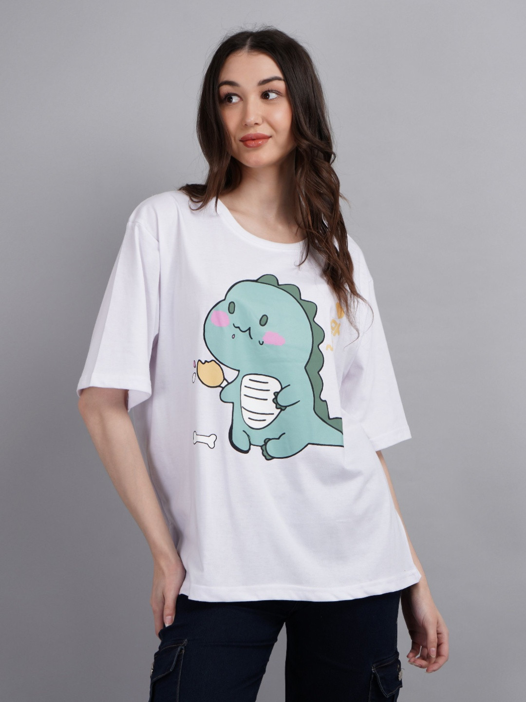 BELTLY Printed Round Neck Cotton T-shirt