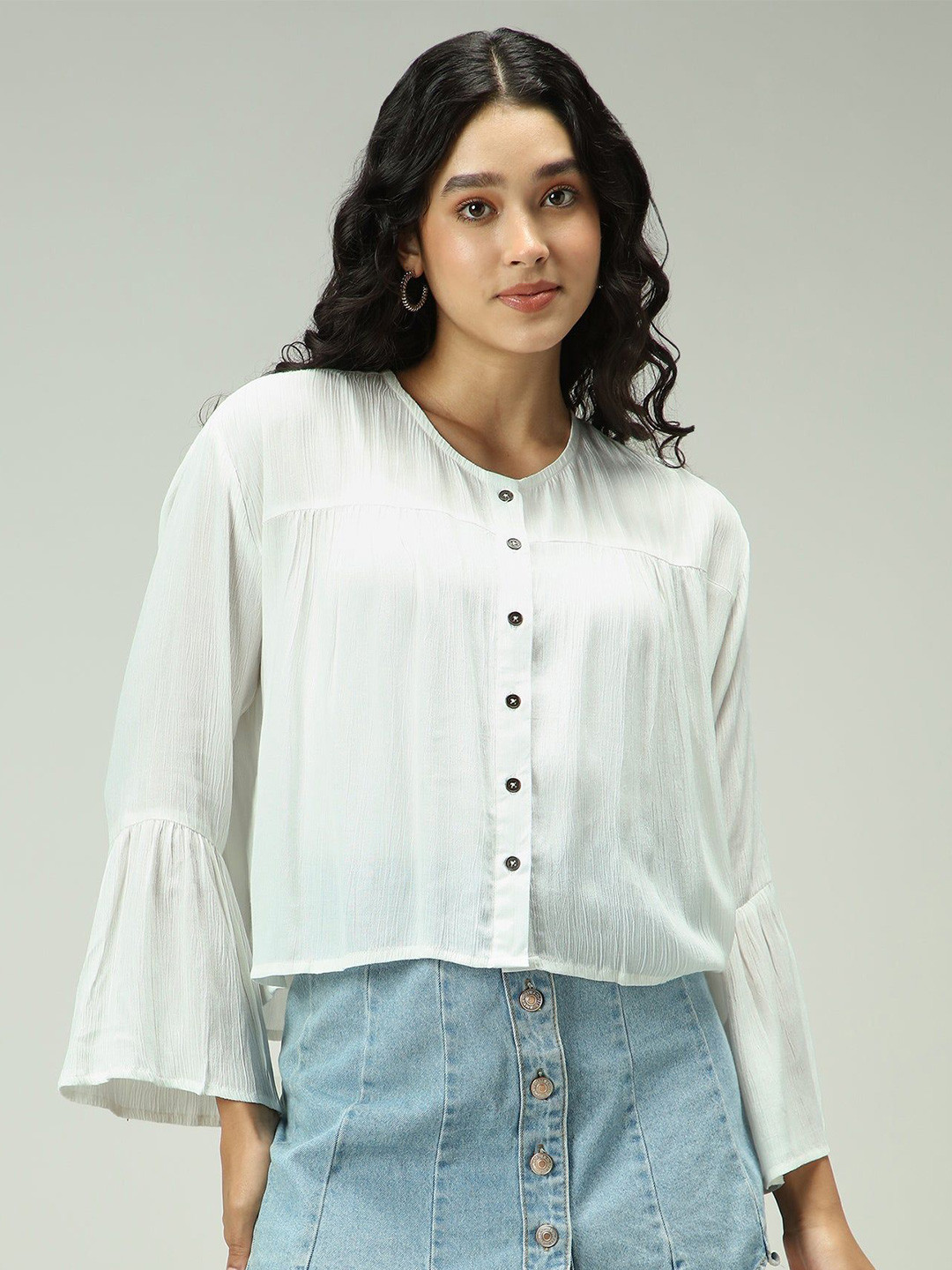 Outzidr Button Down Flowy Shirt