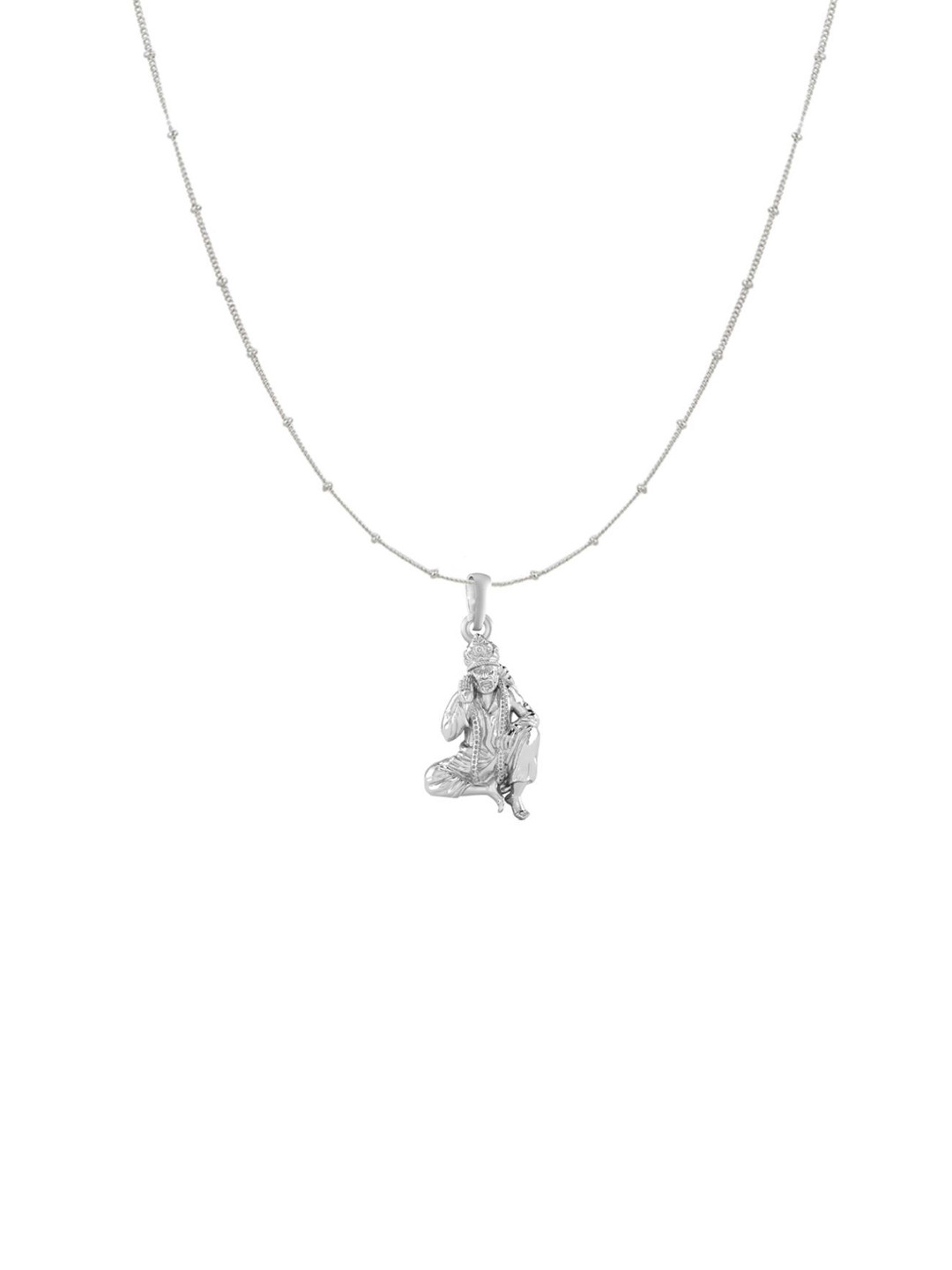 Metronaut 92.5 Sterling Silver Sai Baba Pendant With Ball Chain