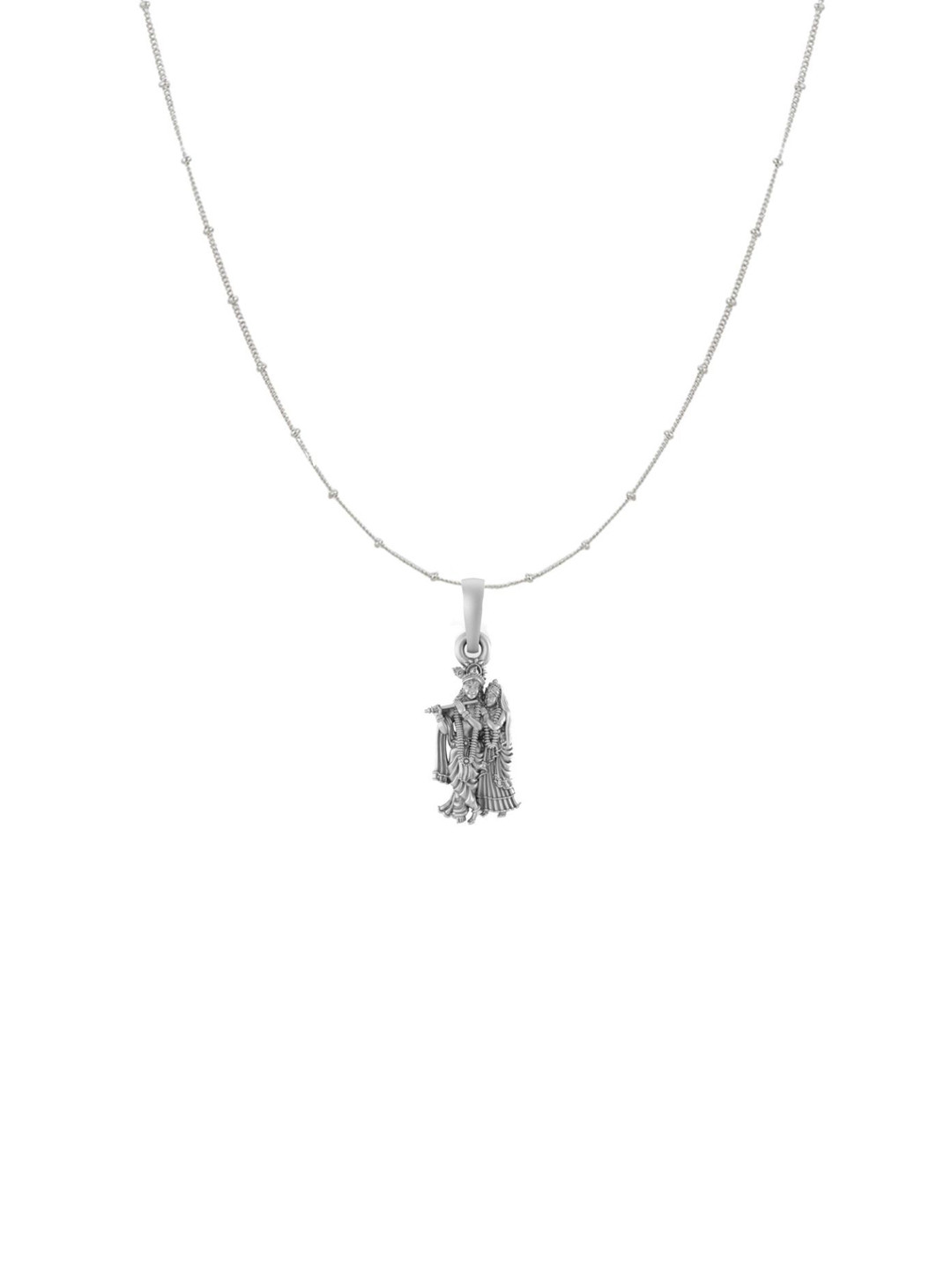 Metronaut 92.5 Sterling Silver Radha Krishna Goddess Pendant With Ball Chain
