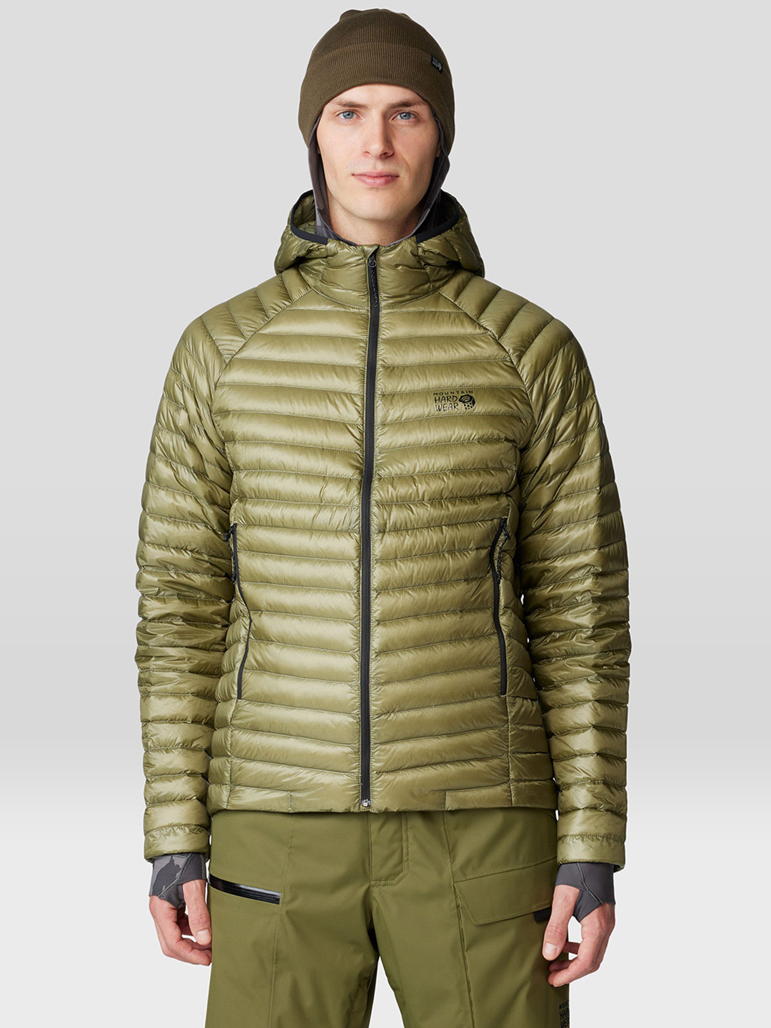 Mountain Hardwear Ghost Whisperer Hoody Striped Hooded Puffer Jacket